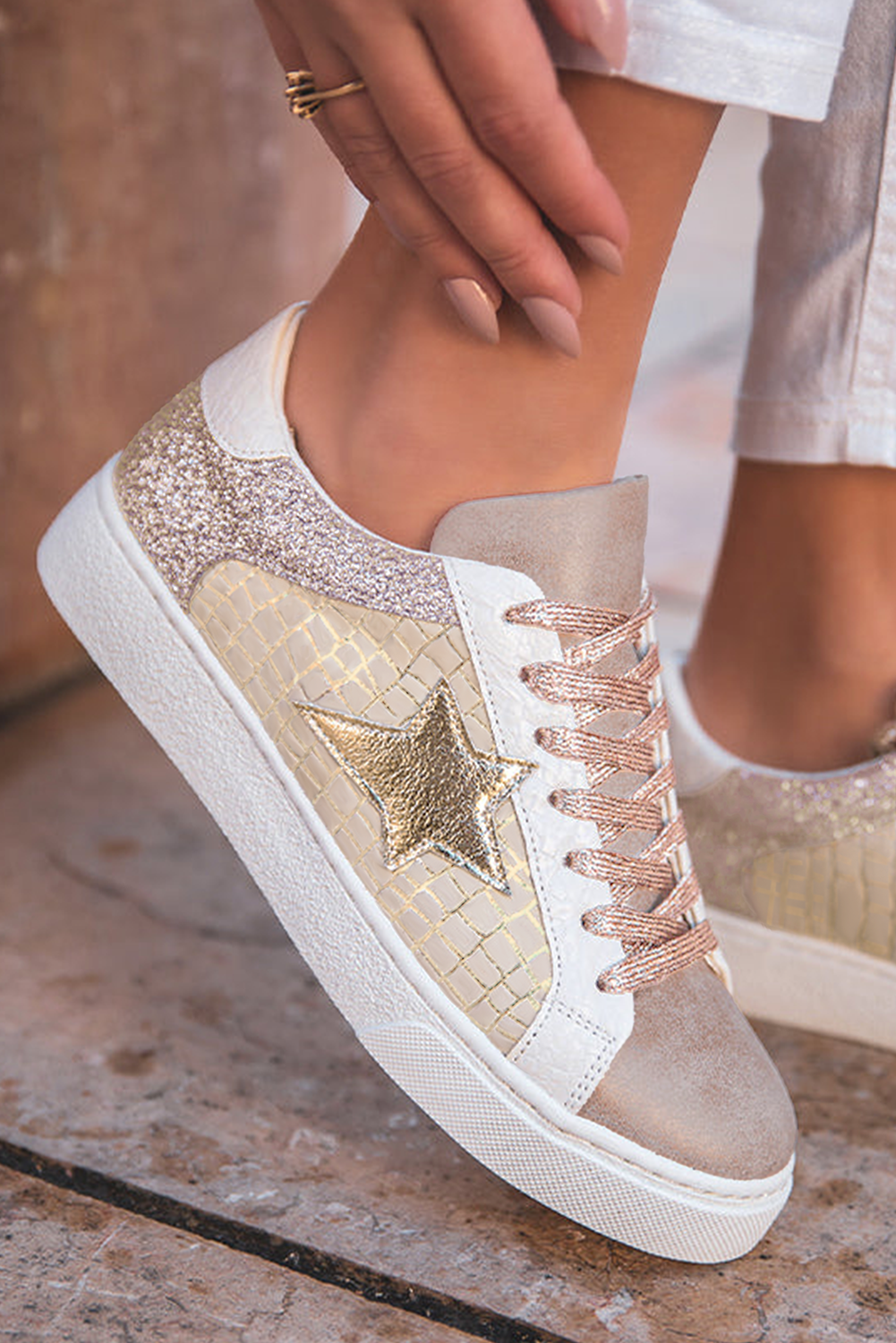 She Shines Golden Sneakers