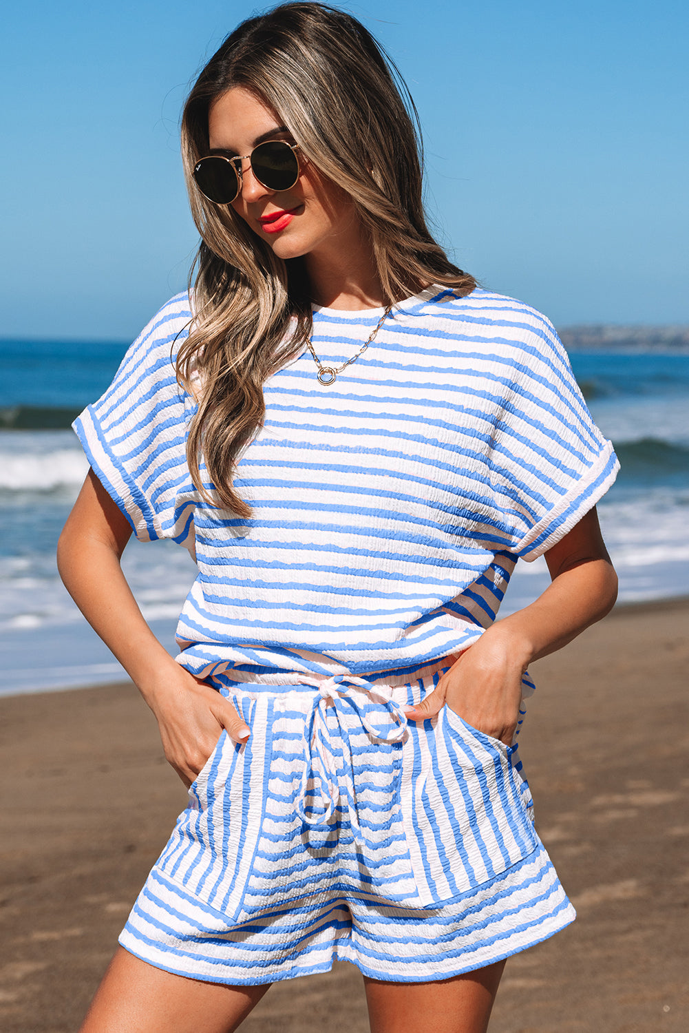 Serene Blue Stripe Set