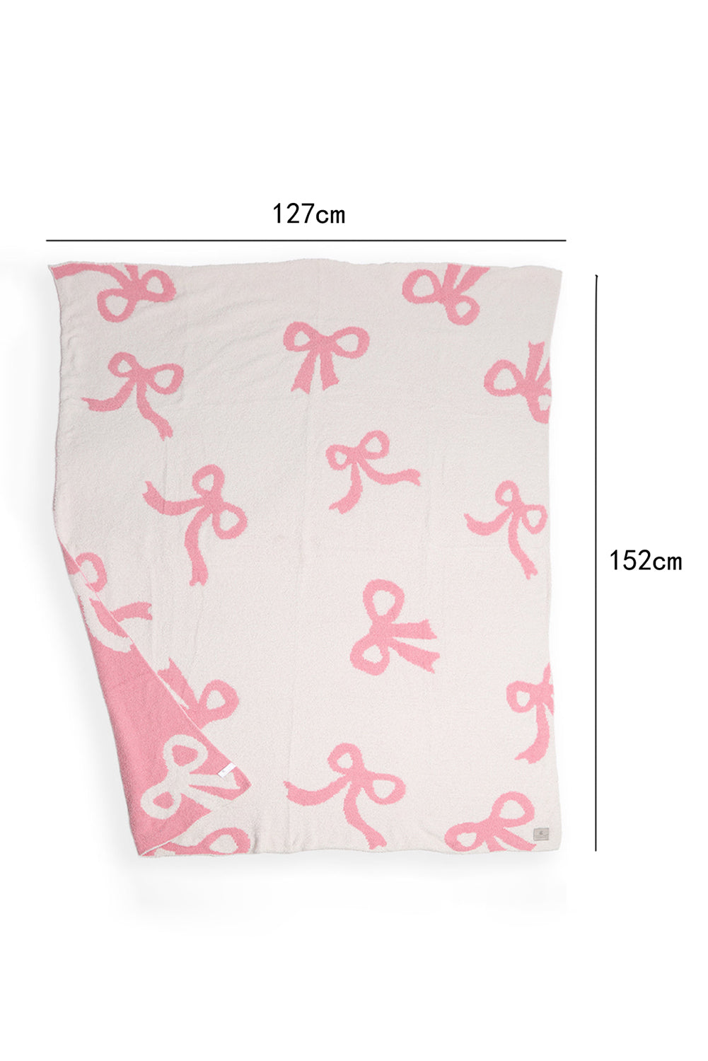 Pink Bow Cozy Throw Blanket