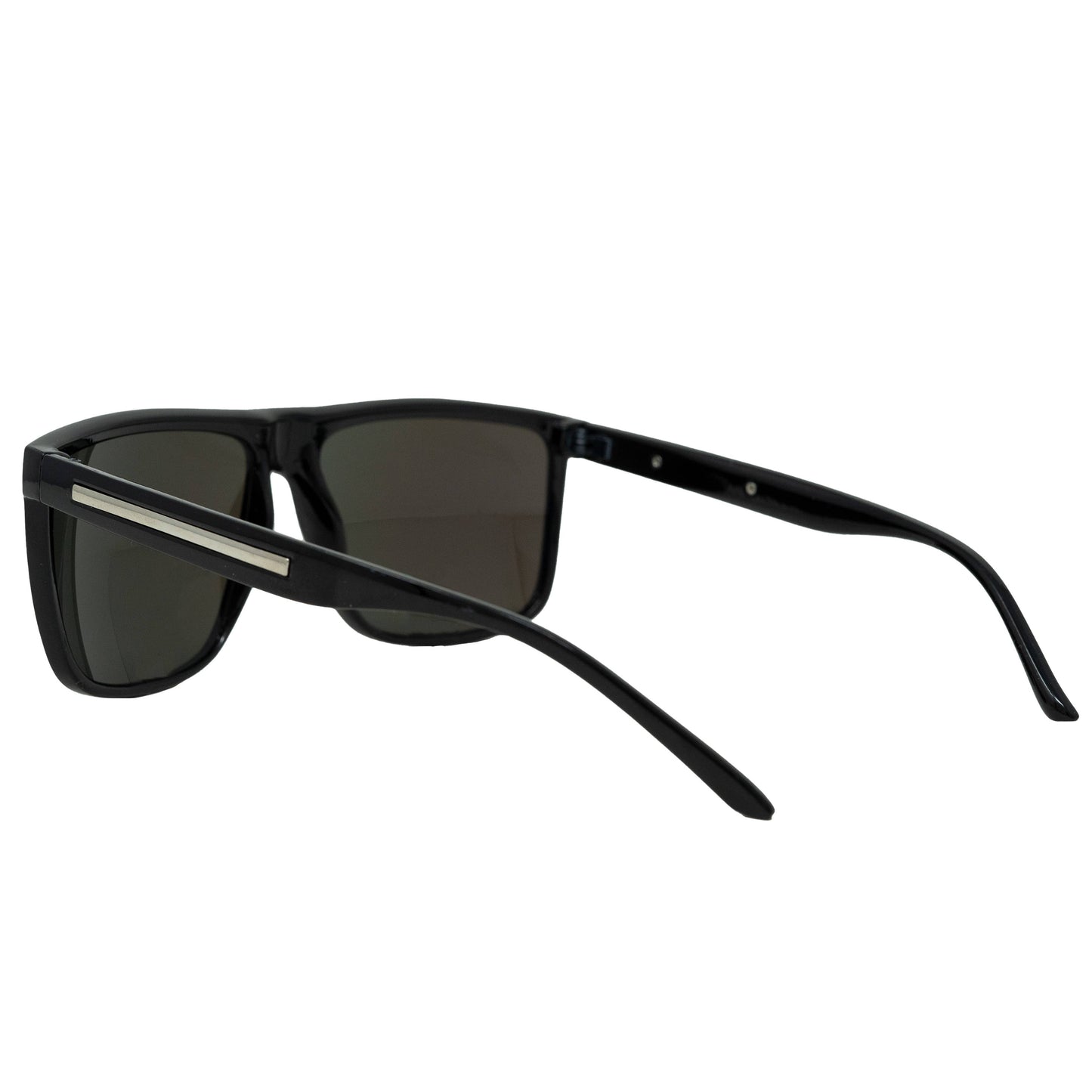Retro Squared Sunglasses: Black Frames/Multicolor Lenses