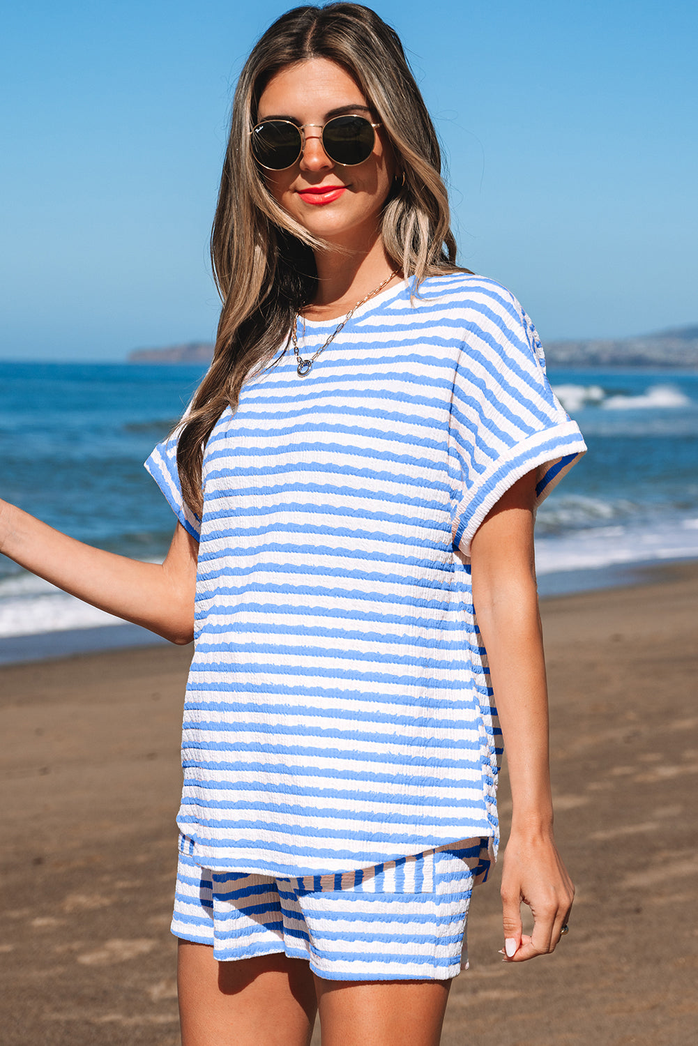 Serene Blue Stripe Set