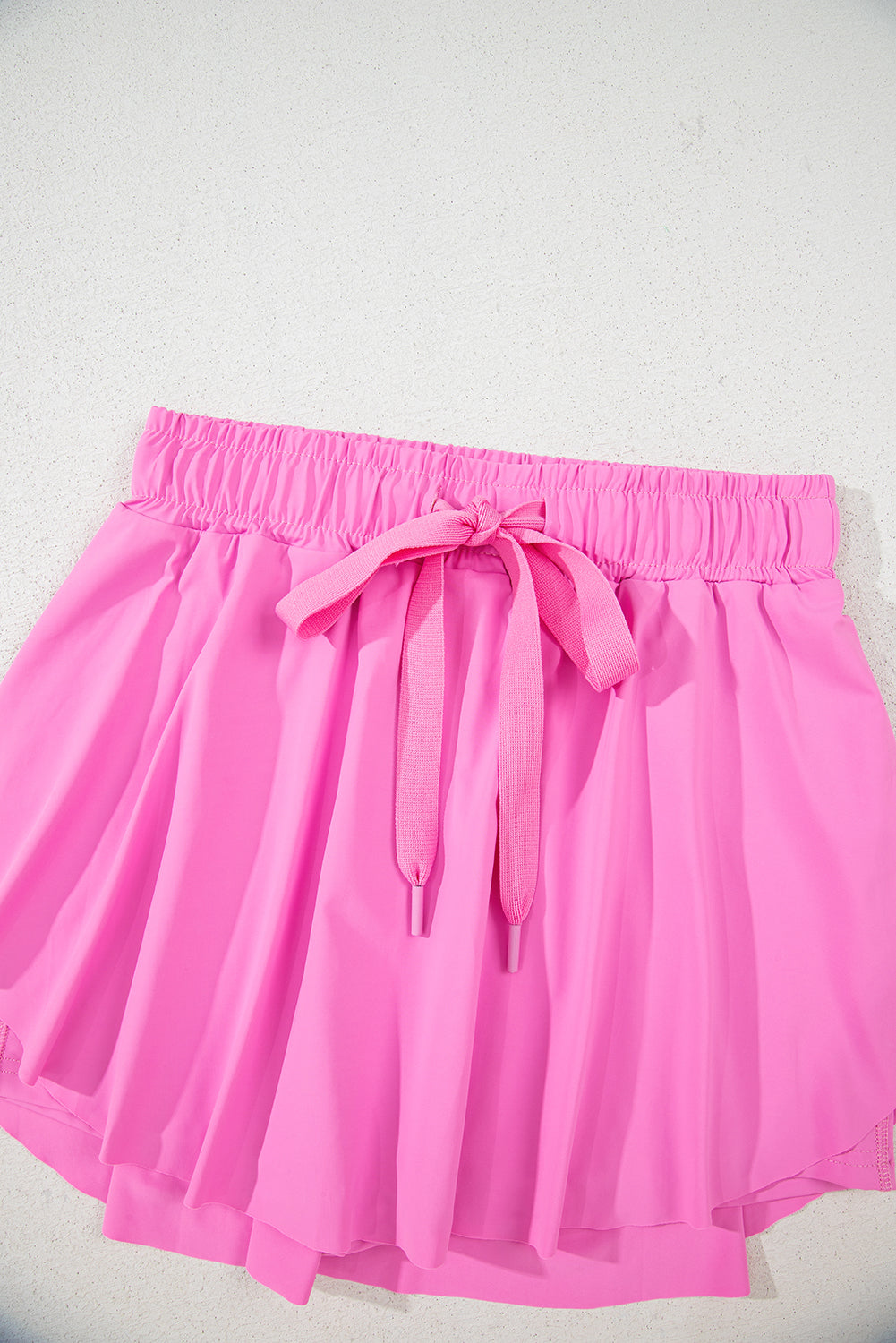 Blush Drawstring High Waist Lined Tennis Skort