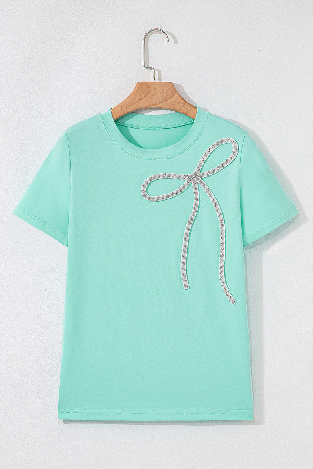 Mint To Be Me Rhinestone Bow Top