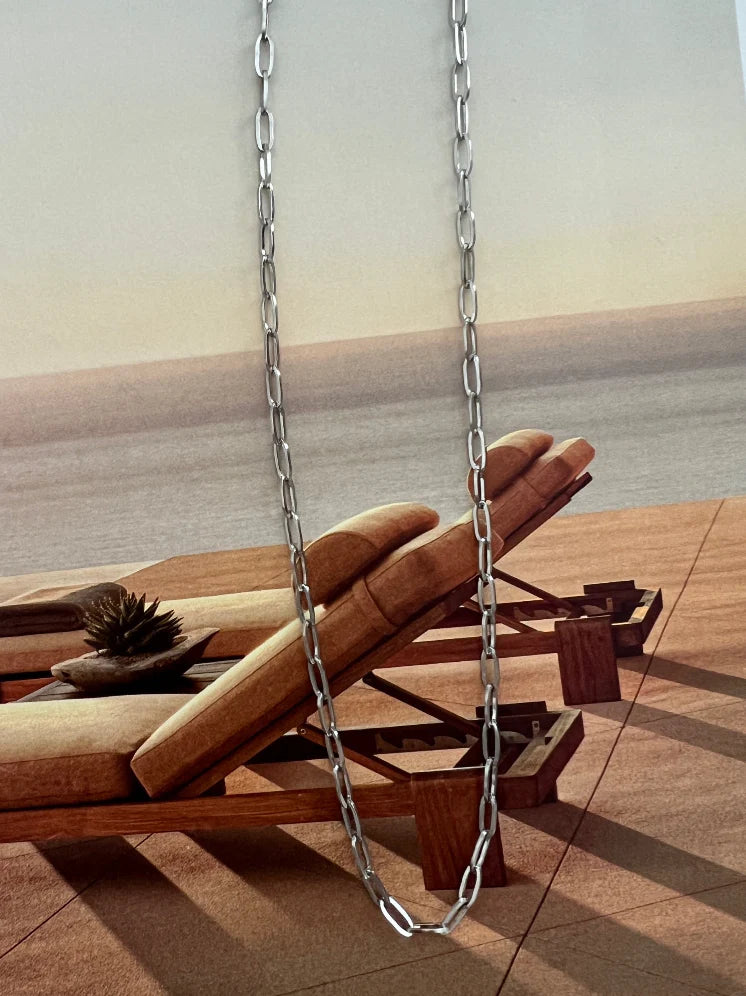 CHANSUTTPEARLS Dainty Silver Paperclip Necklace