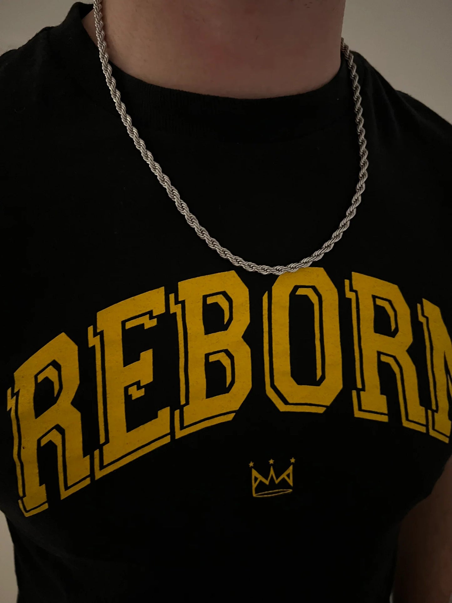 CHANSUTTPEARLS Men's Silver Rope Chain