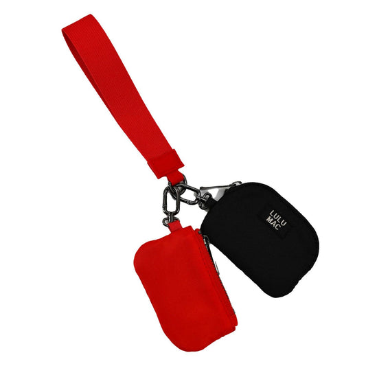 Red/Black Lulu Mac Double Pouch Wristlet