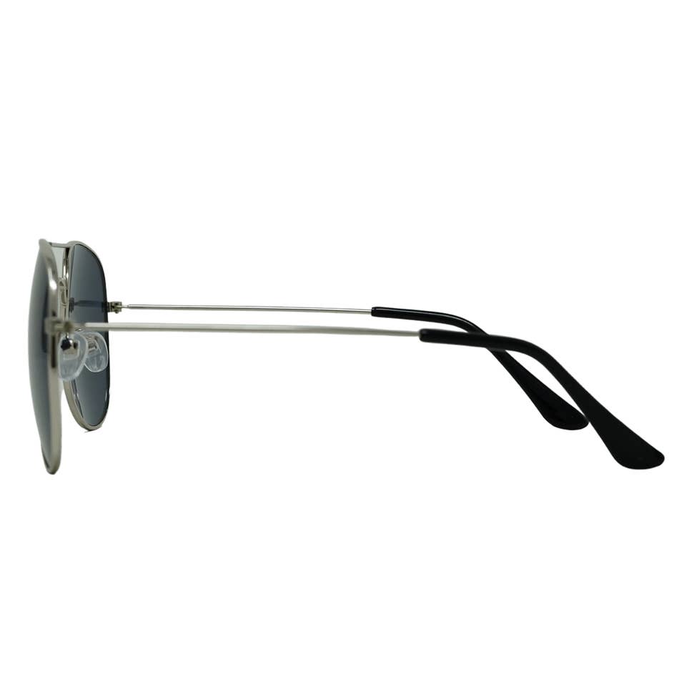 Aviator Sunglasses: Silver Frames/Smoke Lenses