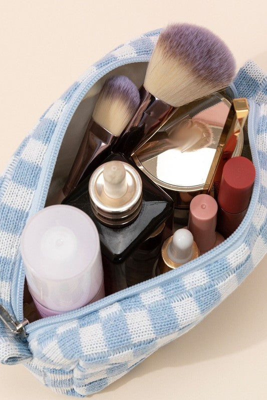 Checkered Make Up Bag