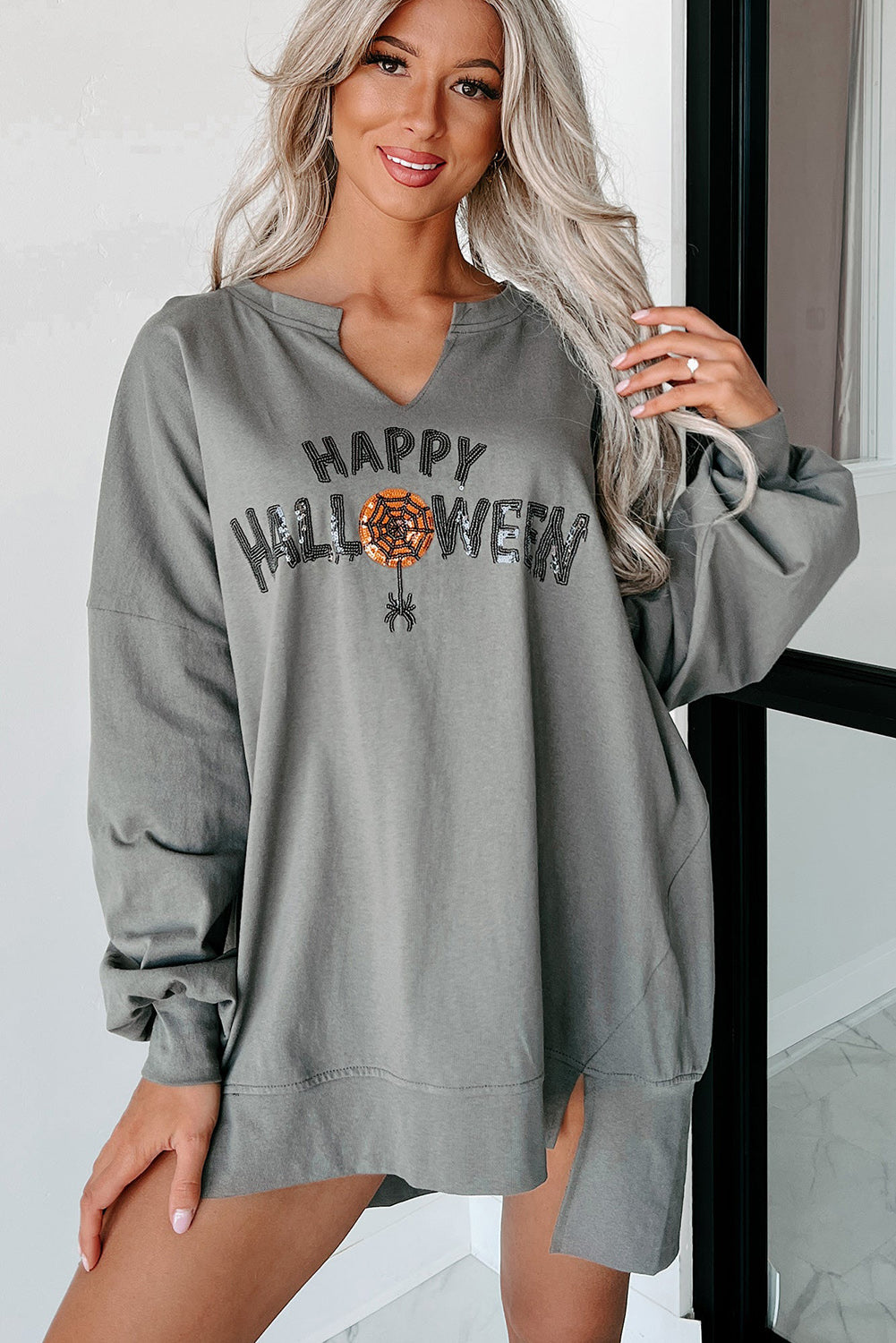 Gray Glimmer Spider Top