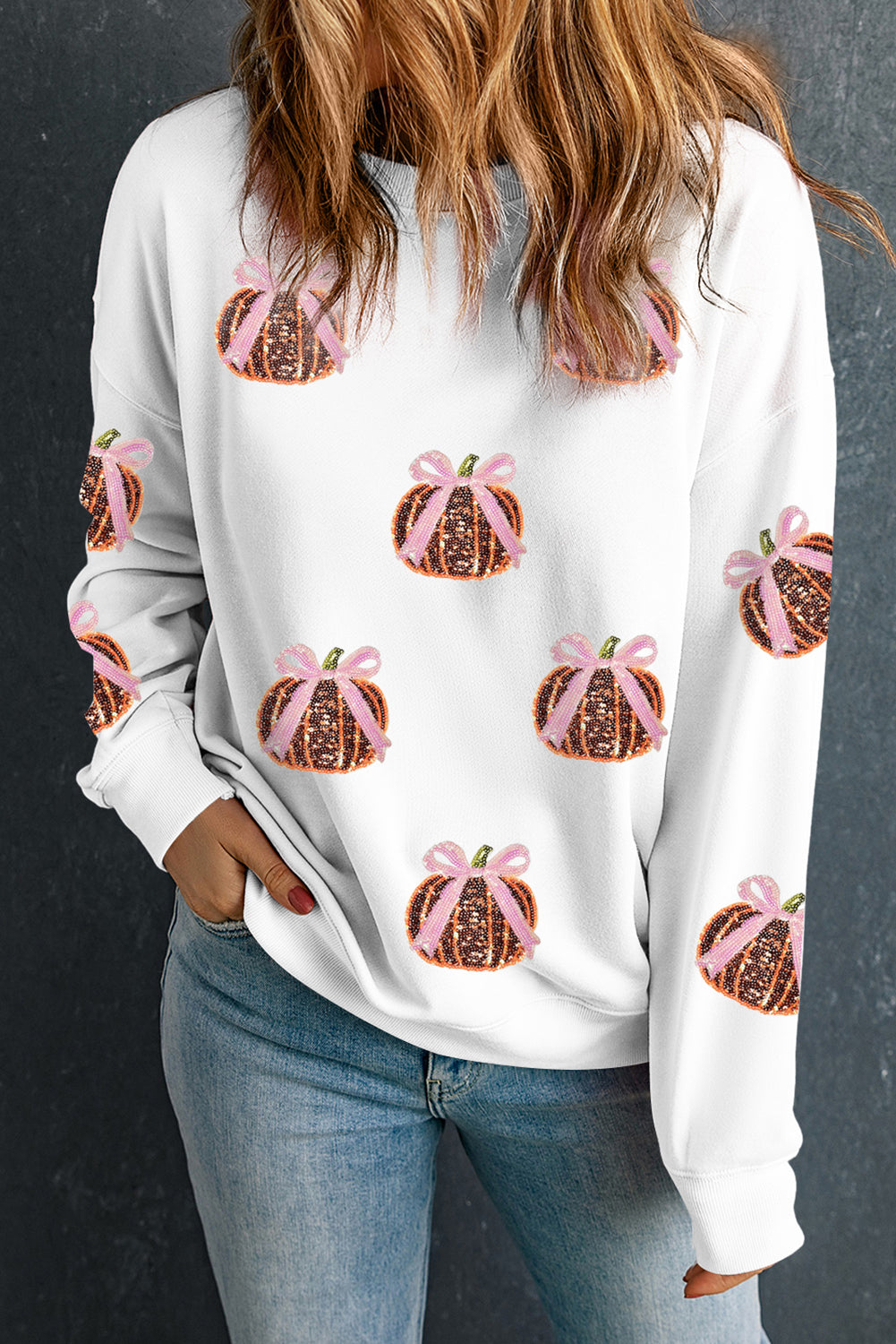 BowTiful Sequin Pumpkin Top