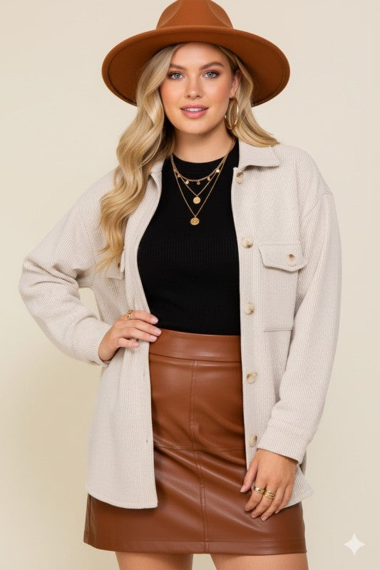 Oatmeal Shacket Plus