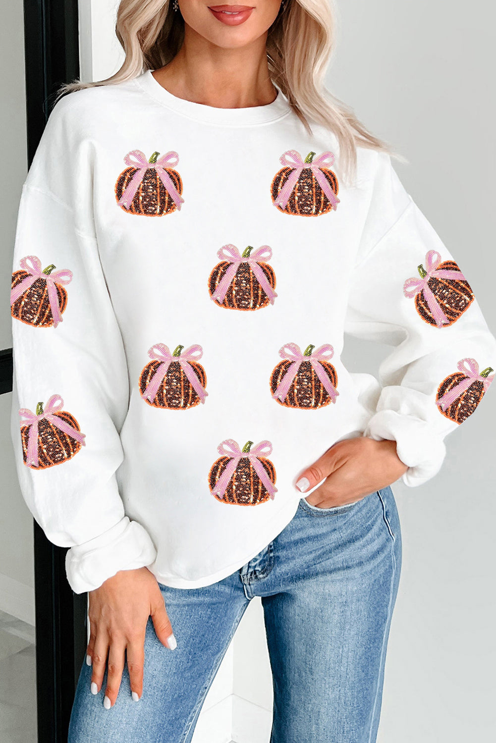 BowTiful Sequin Pumpkin Top