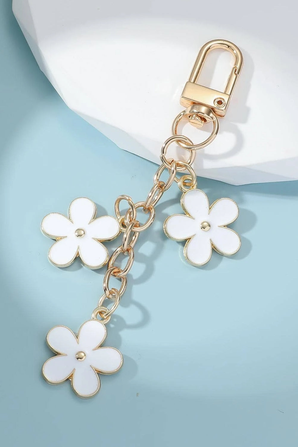 White Flower Bag Charm