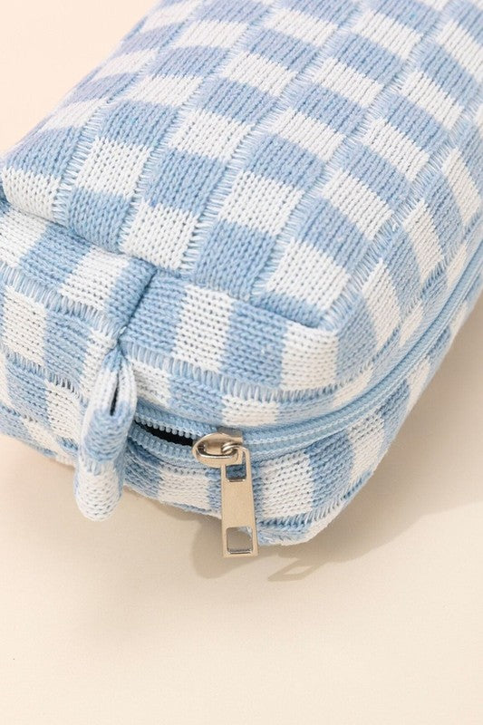 Checkered Make Up Bag