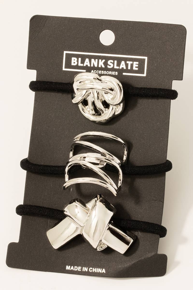 Mixed Metallic Knot Hair Tie Set