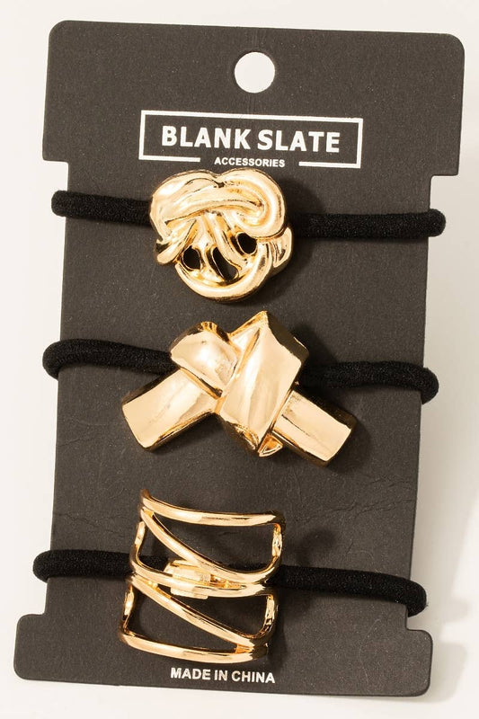 Mixed Metallic Knot Hair Tie Set