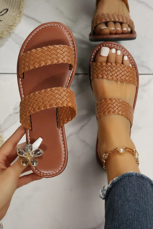 Chestnut Braided Sandals