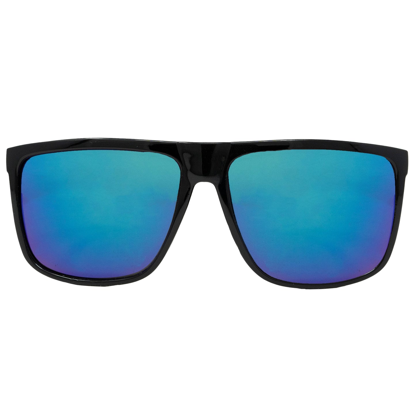 Retro Squared Sunglasses: Black Frames/Multicolor Lenses