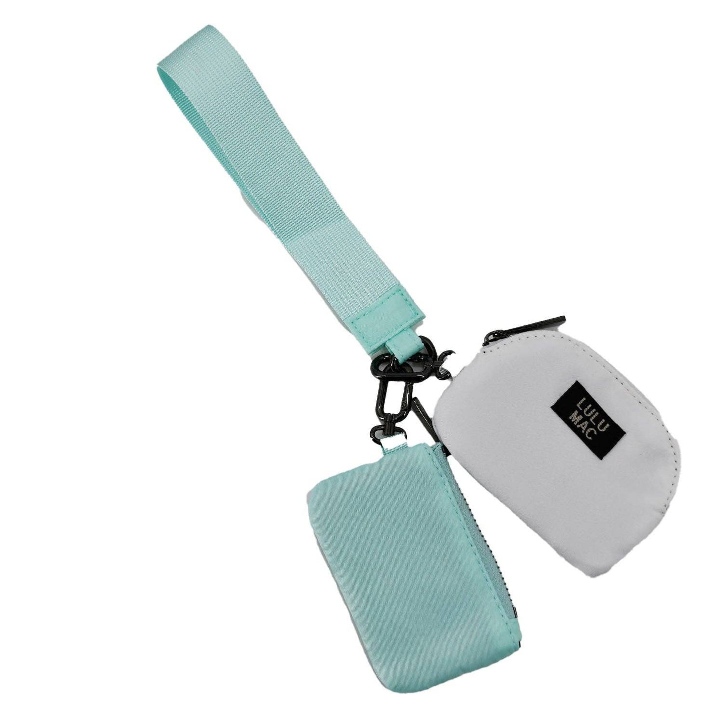 Mint/White Lulu Mac Double Pouch Wristlets