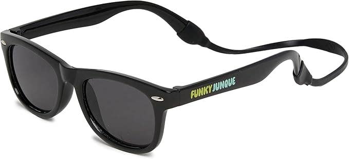Kids Flexible Wire Sunglasses - Black/Smoke Mirror Lenses