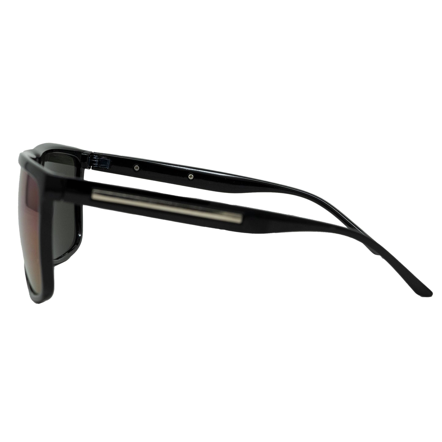 Retro Squared Sunglasses: Black Frames/Multicolor Lenses