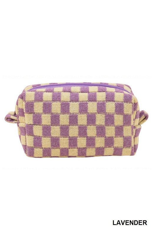 Checkered Make Up Bag