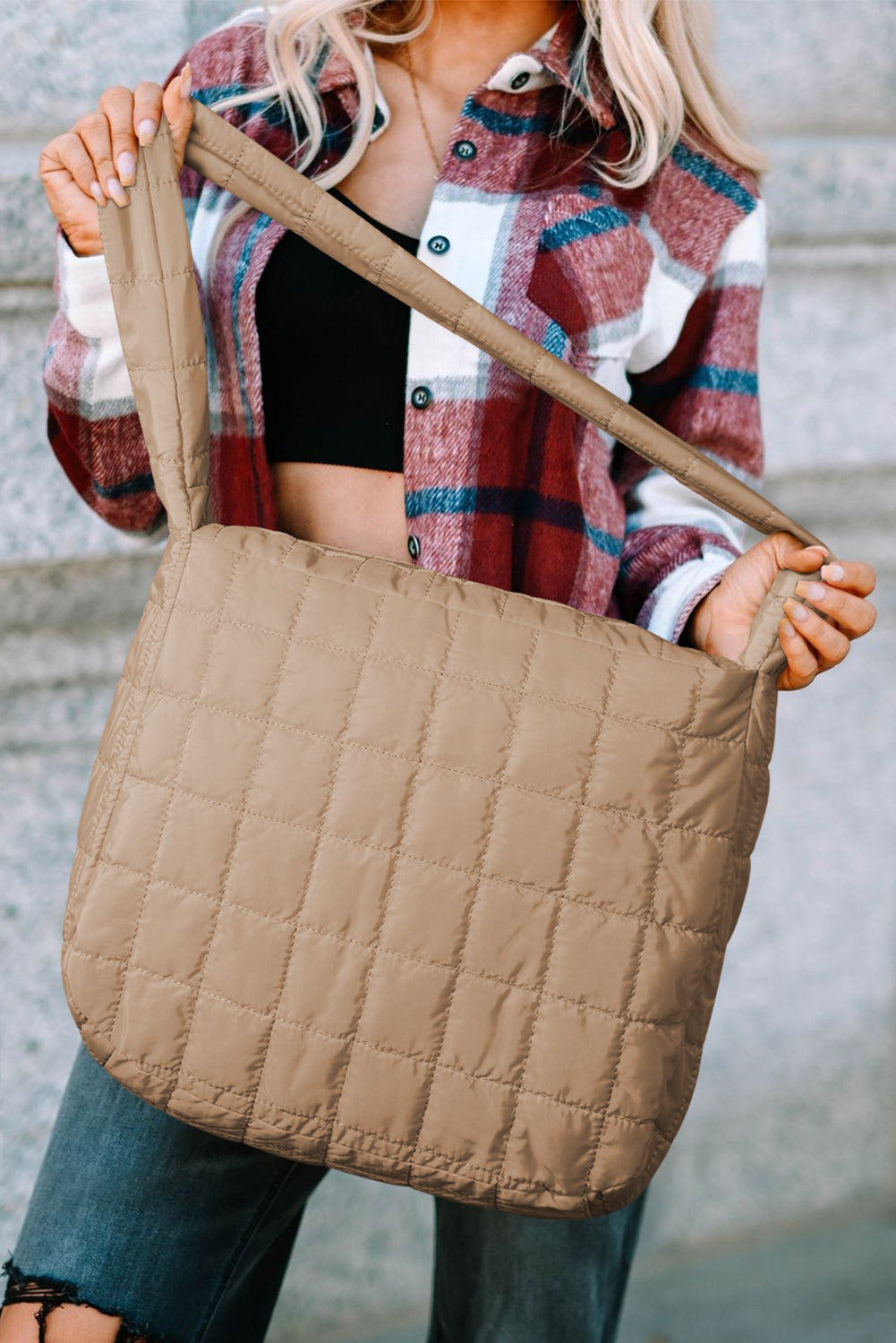Sandy Beige Puff Shoulder Bag