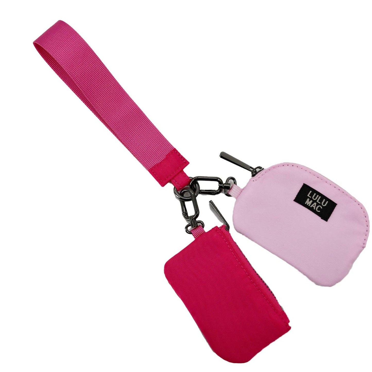 Hot Pink/Light Pink Lulu Mac Double Pouch Wristlet