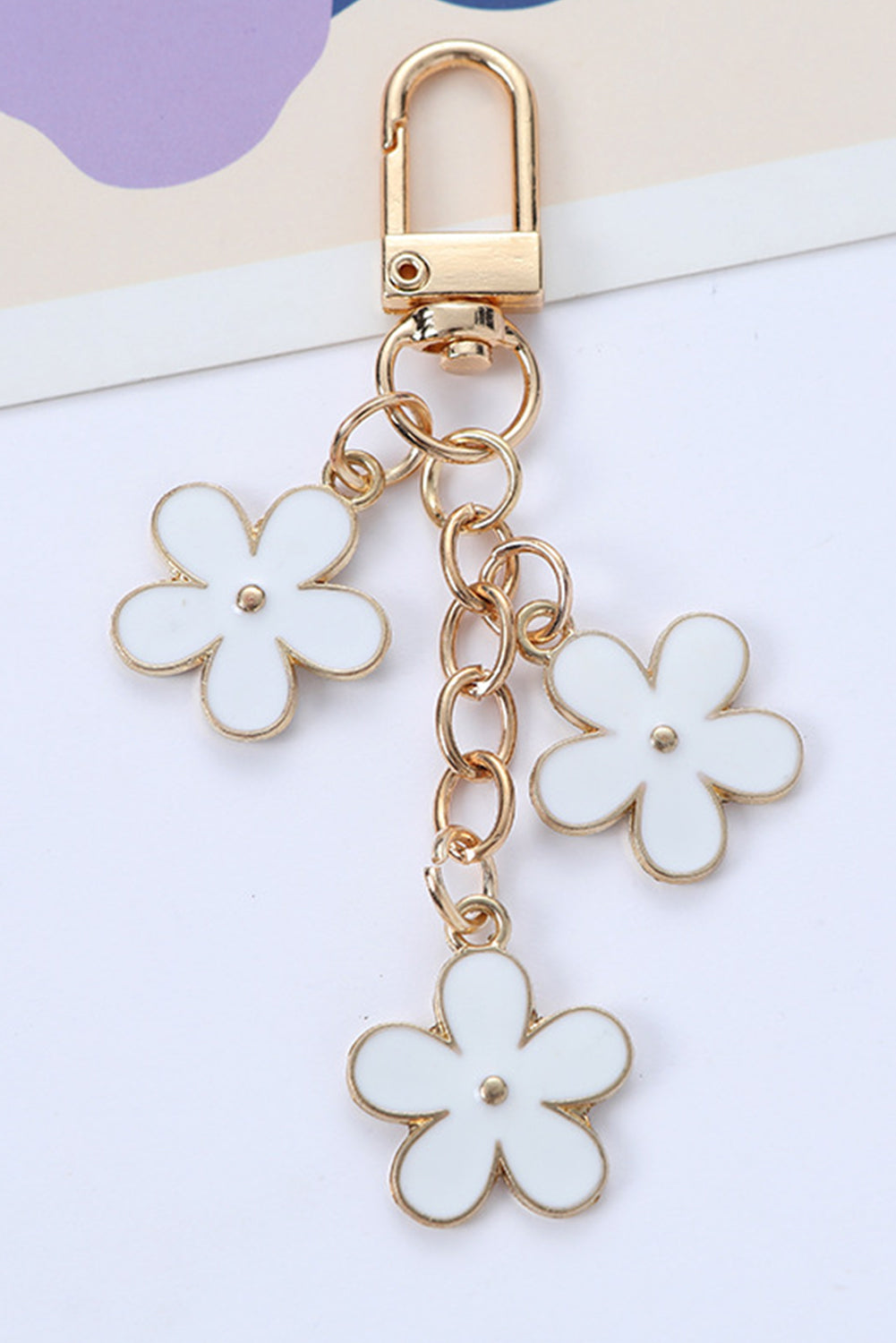 White Flower Bag Charm
