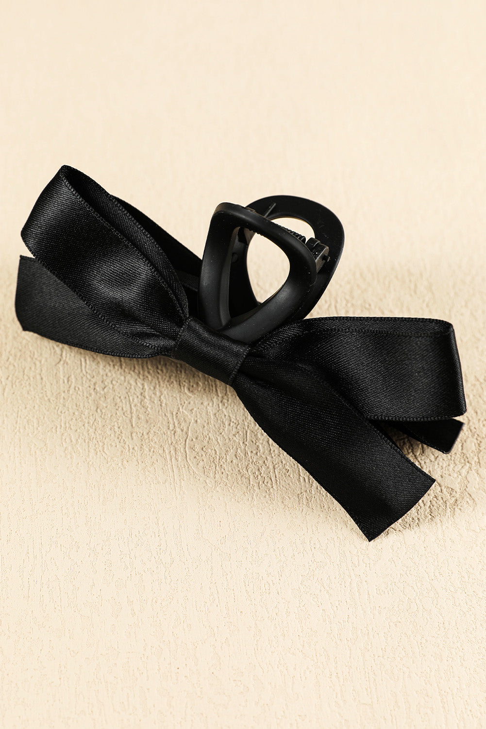 Jet Black Bow Large Hair Claw Clip