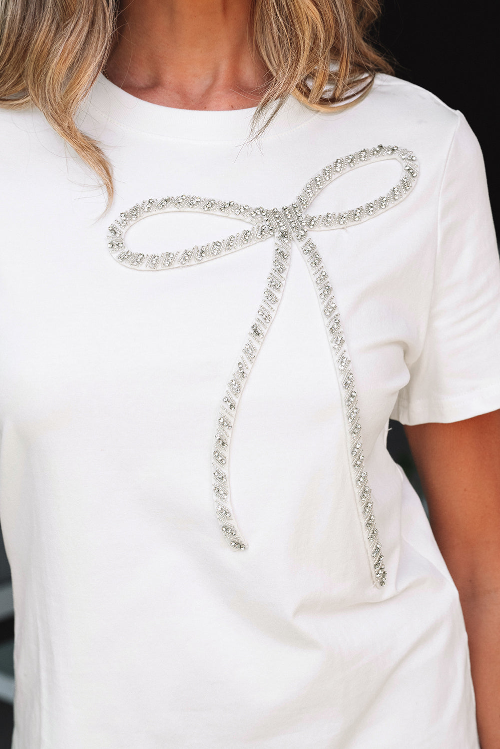 Bad to the Bone Rhinestone Bow Top