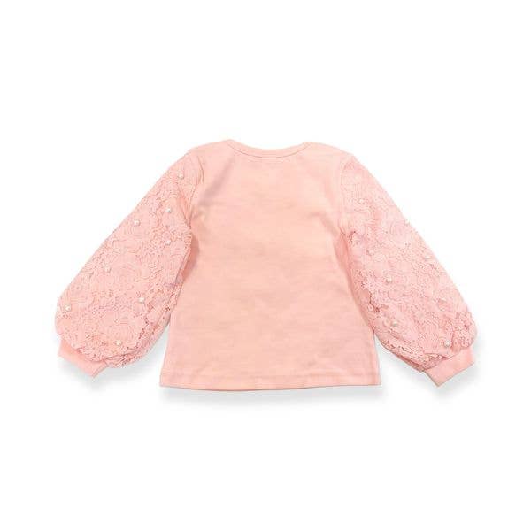 Lace & Pearl Accents Top Kids