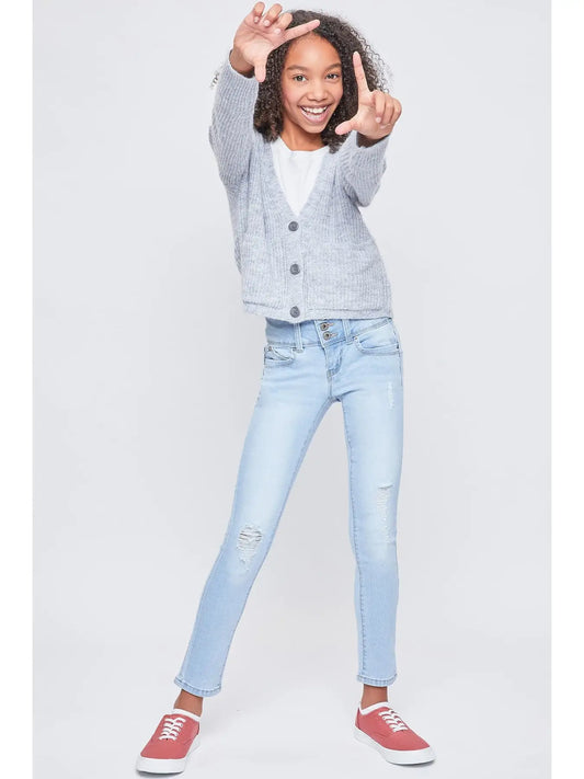 Girls Wannabettafit 3-Button Clean Hem Skinny