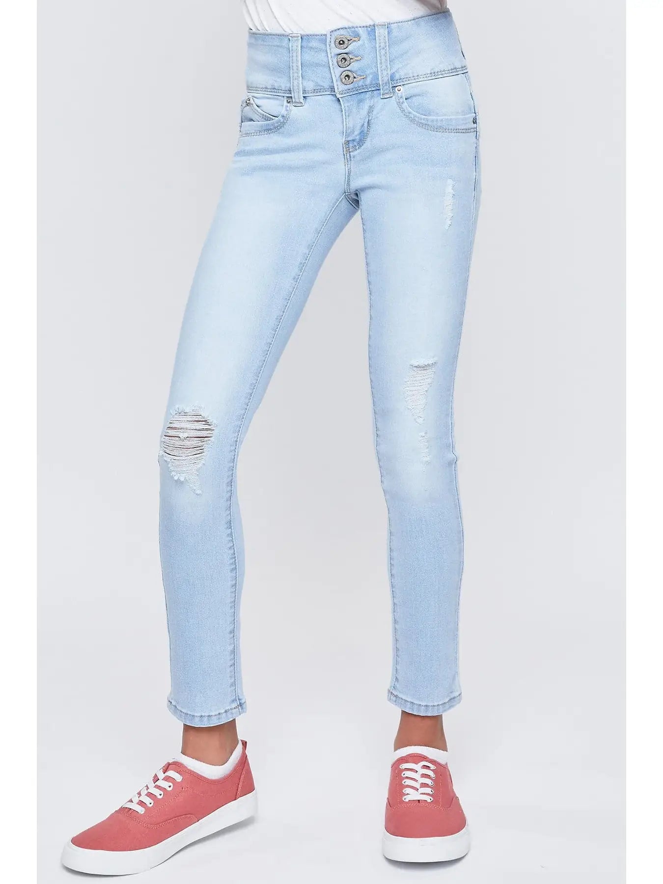 Girls Wannabettafit 3-Button Clean Hem Skinny